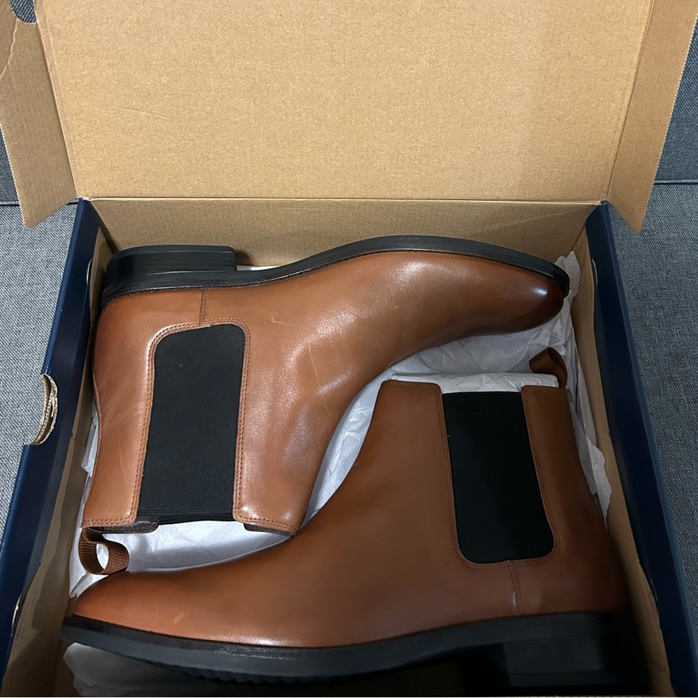 Cole Haan Men’s Leather Chelsea Boots Brown Slip-On Ankle Dress Casual Size 11.5 - Picture 5 of 6